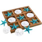 Deniz Yıldızı Desenli Ahşap Tic Tac Toe Oyunu