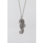 Denizatı Düz Ezme Zincir Kolye - Antik Gümüş Kaplama - Kadın Erkek - 60 cm
