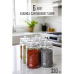 Denizcan Home 6 Adet Kulplu Ve Vakum Kapaklı Cam Baharat Takımı