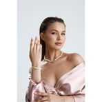 Denizci Kilit Doğal İnci Kolye Bileklik İkili Set (Rose)