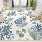 Denizcilik Deniz Hayvanları Parça Halı Kıyı Plaj Teması Kaymaz Zemin Halısı 180x240 cm Deniz Yosunu Denizyıldızı Desenli İç Mekan Çocuk Kilimleri Oturma Odası Yatak Odası Ev Dekoru için