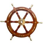 Denizcilik Grubu – Marine Pirinç Aksesuar – Ahşap Dümen – 61x61x5 Cm – JTTR2399