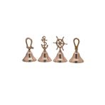 Denizcilik Grubu – Marine Pirinç Masa Üstü Zil 4’lü | Dekoratif Denizcilik Aksesuarı 13x6x6 CM Adet