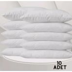 Denizli Çeyiz 10 Adet Pamuklu Beyaz Fermuarlı 50X70 cm Iç Yastık Kılıfı 10 Adet Yastık Iç Astar - 50 x 70