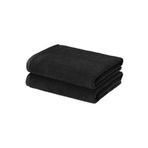DENİZLİ ÇEYİZ 2 Adet 33x100 Cm %100 Pamuk Siyah Spor Fitness Havlusu