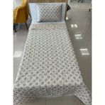 Denizli Çeyiz Çift Taraflı Tek Kişilik Kapitone Yatak Örtüsü Takımı Zincir Bej - 160 x 235 cm