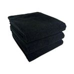 Denizli Çeyiz Siyah 50 x 90 cm Mikrofiber El-Yüz-Kuaför-Spor Havlusu 3 Parça Saç Boyası Tutmayan Düz Desen