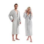 Denizli Concept Unisex Kapşonlu 4 Kat Müslin Bornoz - Gri L/XL