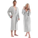 Denizli Concept Unisex Kapşonlu 4 Kat Müslin Bornoz - Gri