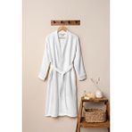 Denizli Concept Unisex Kimono 4 Kat Müslin Bornoz Beyaz