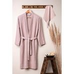 Denizli Concept Unisex Kimono Müslin Bornoz Havlu Seti Pudra Pembe