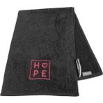 Denizli Cotton Nakışlı Sporcu Havlusu Pamuklu, Ter Emici Fitness Plates Boks Tenis Spor Havlusu - Siyah - 30 x 90 cm