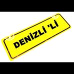 DENİZLİ 'Lİ Yazılı Sarı Dekor Plaka Sök Tak Pratik yeni nesil