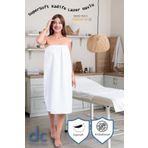 denizlicotton SuperSoft Kadife Kadın Sauna, Plaj Eteği ve Lazer Havlusu Beyaz 88x150 Cm