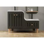 Denko Ada 120 Cm (Antrasit) Banyo Dolabı (Alt Modül Lavabo)