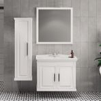 Denko Albatros 80 cm Mdf Beyaz Banyo Dolabı Takımı ve Boy Dolabı