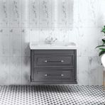 Denko Albatros 80 cm Mdf Gri Banyo Dolabı Alt Modül ve Lavabo