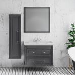 Denko Albatros 80 cm Mdf Gri Banyo Dolabı Takımı ve Boy Dolabı