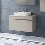 Denko Banyo Denko Etna 80 Cm Mdf Kül Gri Banyo Dolabı Alt Modül, Lavabo