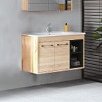 Denko Banyo Denko Latte 85 Cm Mdf Sonoma Banyo Dolabı Alt Modül Ve Lavabo Beyaz