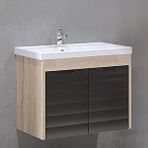 Denko Banyo Turkuaz Frame Etajerli Lavabo 70*45cm-mostar 70 Alt Modül -siyah Beyaz