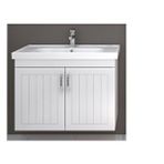 Denko Banyo Turkuaz Frame Etajerli Lavabo 80*45 Cm Ve Lotus 80 Alt Modülü Beyaz