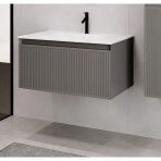 Denko Belgrad 81 Cm (Çimento Gri) Banyo Dolabı (Alt Modül Lavabo)