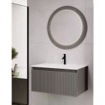Denko Belgrad 81 Cm (Çimento Gri) Banyo Dolabı Takımı
