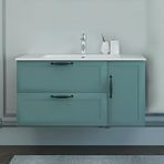 Denko Beyoğlu 100 cm Aynalı Üst Modülü Mdf Mat Yeşil Banyo Dolabı