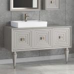 Denko Burcu 120 Cm Mdf Bej Banyo Dolabı Alt Modül Ve Lavabo