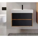 Denko Forever 80 Cm (Antrasit) Banyo Dolabı (Alt Modül Lavabo)