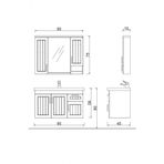 Denko Lotus 100 cm Mdf Üzeri Lake Banyo Takımı ve Boy Dolabı