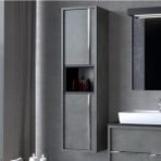 Denko Matia 35 cm Mdf Retro Gümüş Banyo Boy Dolabı