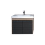 Denko Mostar 70 cm Siyah Alt Modül ve Lavabo Banyo Dolabı