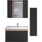 Denko Mostar 90 cm Siyah Banyo Dolabı Takımı Ve Boy Dolabı