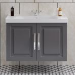 Denko Royal 90Cm Mdf Antrasit Gri Banyo Dolabı Alt Modül, Lavabo