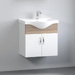 Denko Siyah Alt Modül ve Lavabo Banyo Akyazı 55 cm Mdf Banyo Dolabı