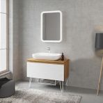 Denko Taylan 85 cm Mdf Beyaz Banyo Dolabı Takımı