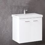 Denko Terra 60 cm Mdf Beyaz Banyo Dolabı Alt Modül ve Lavabo