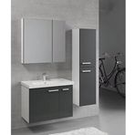Denko Terra 80 cm Mdf Antrasit Gri Banyo Dolabı Takımı