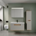 Denko Troy 100 cm Kül Gri Hazar Banyo Dolabı Takımı
