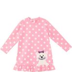 Denokids Ayıcık Kız Bebek Puantiyeli Pembe Elbise - 24 - 30 Ay