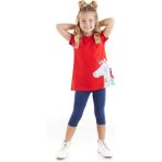 Denokids Denizci Unicorn Kız Çocuk Tunik Tayt Takım - 2 Yaş - Kırmızı - Lacivert