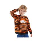 Denokids Kaplan Aplikeli Erkek Çocuk Sweatshirt Turuncu