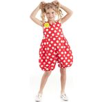 Denokids Kırmızı Beyaz Puanlı Kız Çocuk Balon Tulum