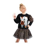 Denokids Kız Çocuk Yıldız Siyah Tüllü Tütü Etek