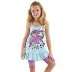 Denokids Mavi Mor Best Friends Kız Çocuk Tunik Tayt Takım