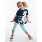 Denokids Mushi Denizatı Unicorn Kız Tunik Takım Çok Renkli