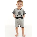Denokids Rakun Erkek Bebek Gri Yazlık Tulum - 6 - 12 Ay