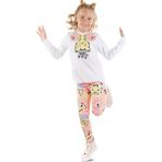 Denokids Süslü Leo Kız Çocuk T-Shirt Tayt Takım - 2 Yaş - Pembe